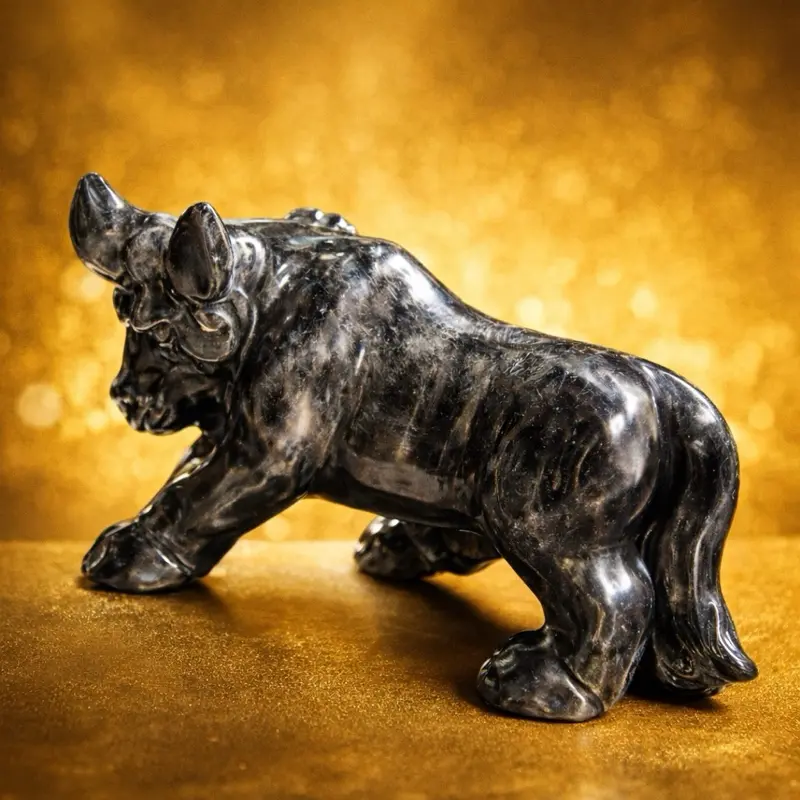 GUARDIAN BULL Silver Sheen Obsidian 1.58 lb Bold Heavy Carving Natural Stone2= %2= %2= Ori stone gin Strength Stability Resilience Home Office Sacred Space crystals for sale