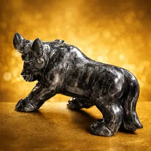 GUARDIAN BULL Silver Sheen Obsidian 1.58 lb Bold Heavy Carving Natural Stone2= %2= %2= Ori stone gin Strength Stability Resilience Home Office Sacred Space crystals for sale