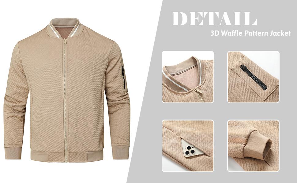 Zaitun Men's Loose Fit Lightweight Jacket Casual Stylish bomber Jacket