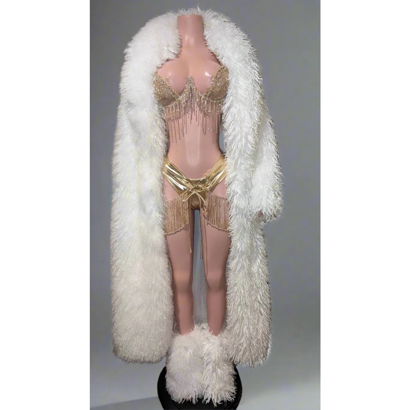 Crop or Full Length Mongolian Faux Fur Coat (Ready to Ship)