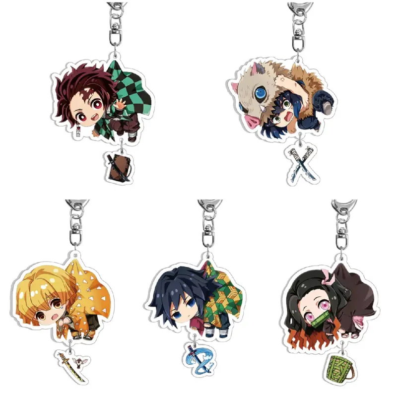 Demon Slayer Kimetsu no yaiba Anime Collectible Key Chains- Nezuko Kamado, Tanjiro, Zenitsu, Inosuke, Tomioka Plastic