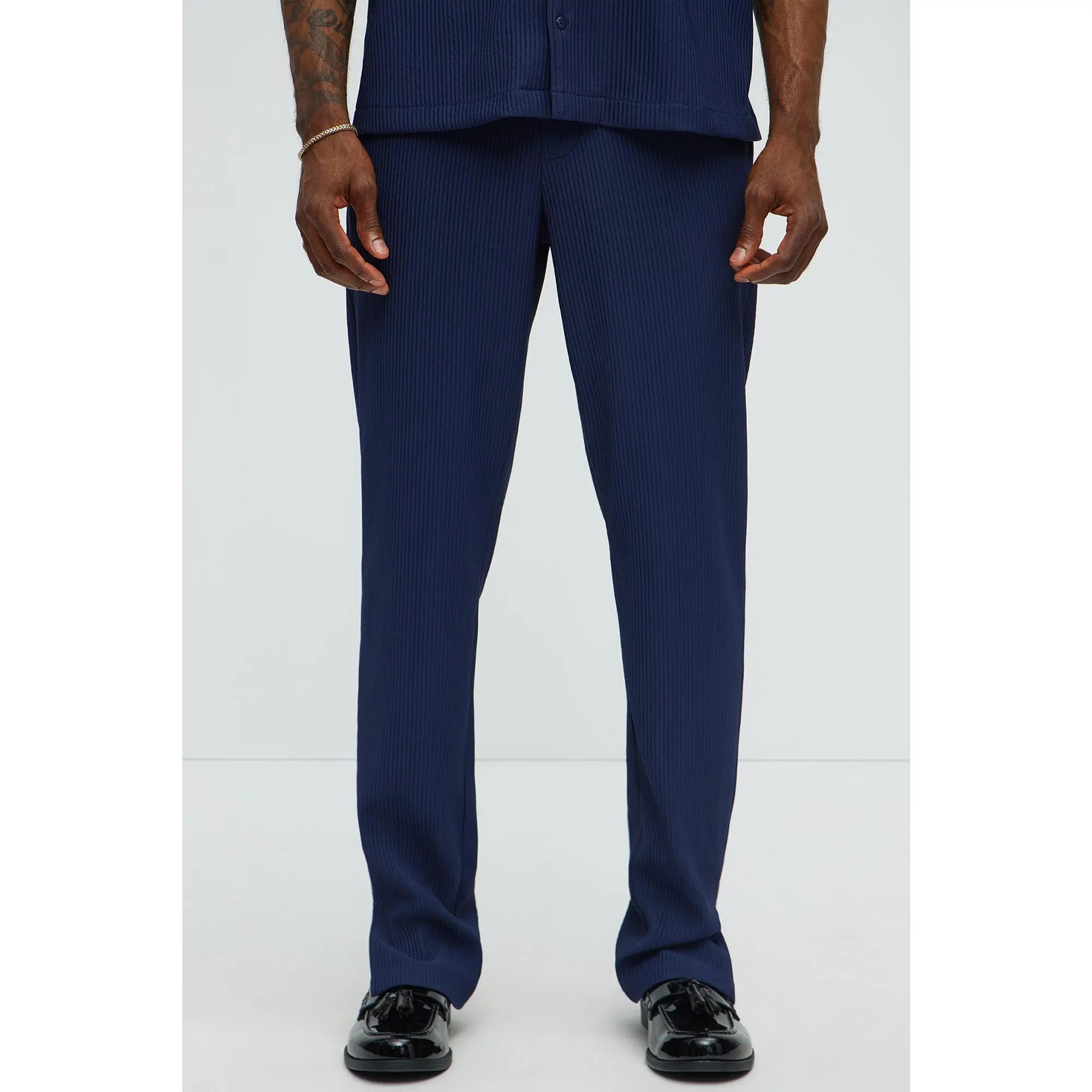 Show Up Slim Slit Pants - Navy