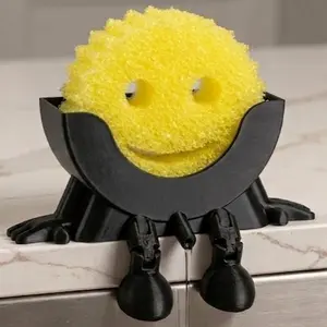 Funny Dish Sponge Holder with Drainage for Kitchen Organization Adjustable Towel Rack