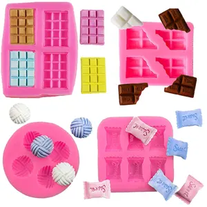 4pcs Chocolate Candy Molds Set, Silicone Mold Shapes for DIY Clay Cake Decoration, Handmade Dessert Making Tools, Model Xinghao C-2034