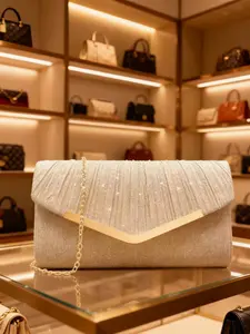 Fashionable Women's European Style Embellished Clutch Bag, Envelope Design, Elegant Evening Party Bag, High-End Wedding Dress Accessory