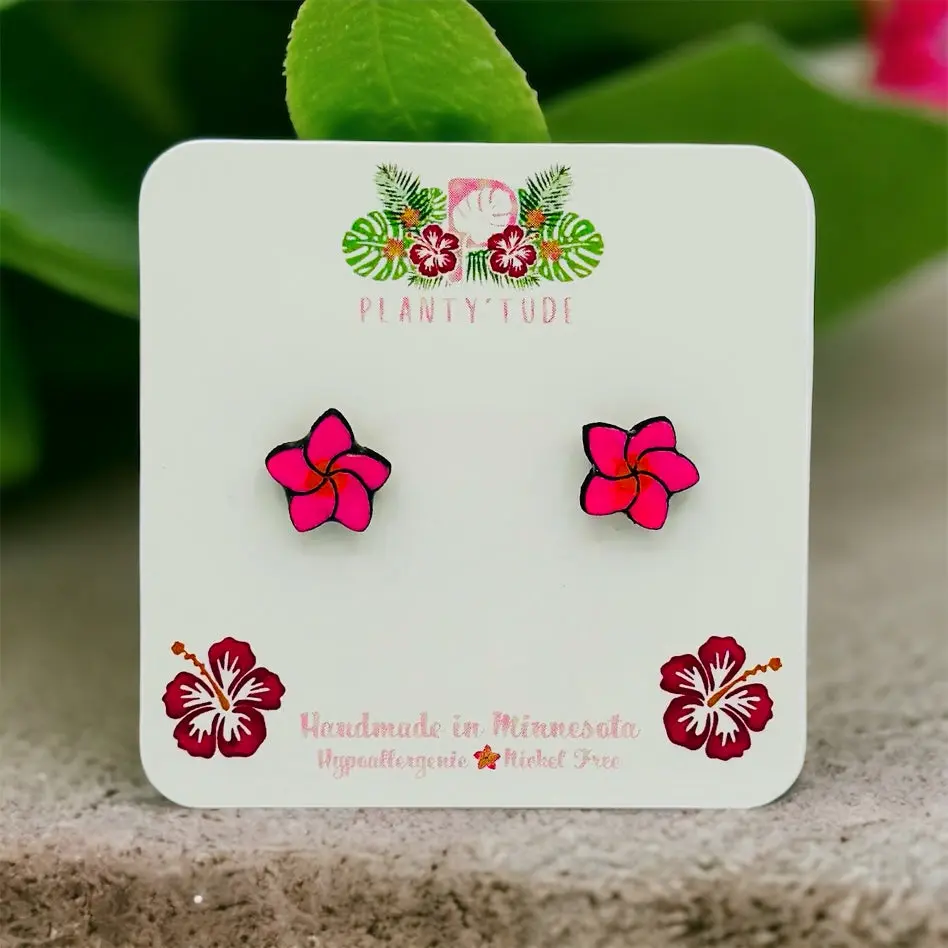 Plumeria Earring Studs