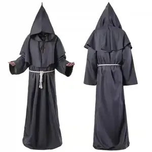 Halloween Cosplay Costume Medieval Monk Robe Priest Robe Wizard Costume Priest Costume COS Costume Stage Costume