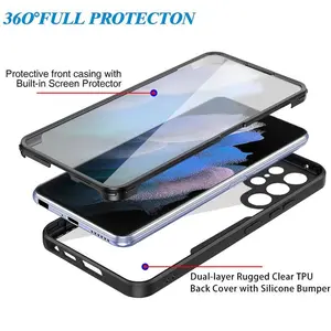 360° Full Coverage Transparent Screen Protector for Samsung Galaxy S22 S22 Ultra 5G Anti-Drop Phone Case, Durable Protection