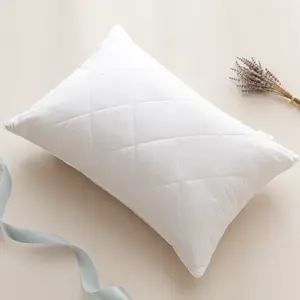 White Goose Feather Bed Pillows Queen/Standard Size Set of 2- Soft 600 Thread Count 100% Cotton, Medium Firm,polyester,fiber,filling,White Solid,ergonomic pillow,deep sleep neck support
