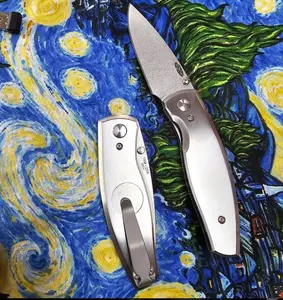 TRM Neutron 2 Folding Knife – 3" CPM 20CV Blade, Satin Titanium Handles