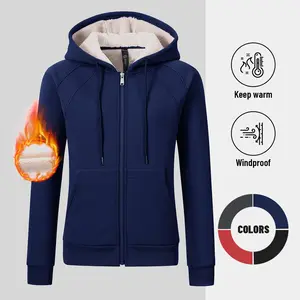MoFiz Women's Fleece Zip Up Hoodie Warm and Cozy Sherpa Lined Sweatshirt Winter Hoodie Jackets for Women with Pockets
