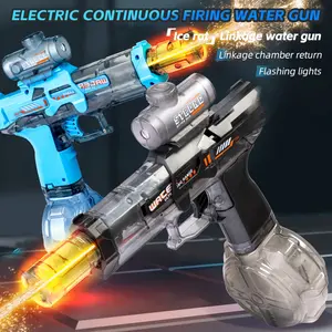 Full Auto Electric Water Gun Squirt Blaster, RechargeableLong Range Powerful Water Squirt Toy for Kids AdultsTeens, Summer Outdoor Pool Beach Backyard Water FightToy, Pool Party Favor Birthday Gift for Boys Girls