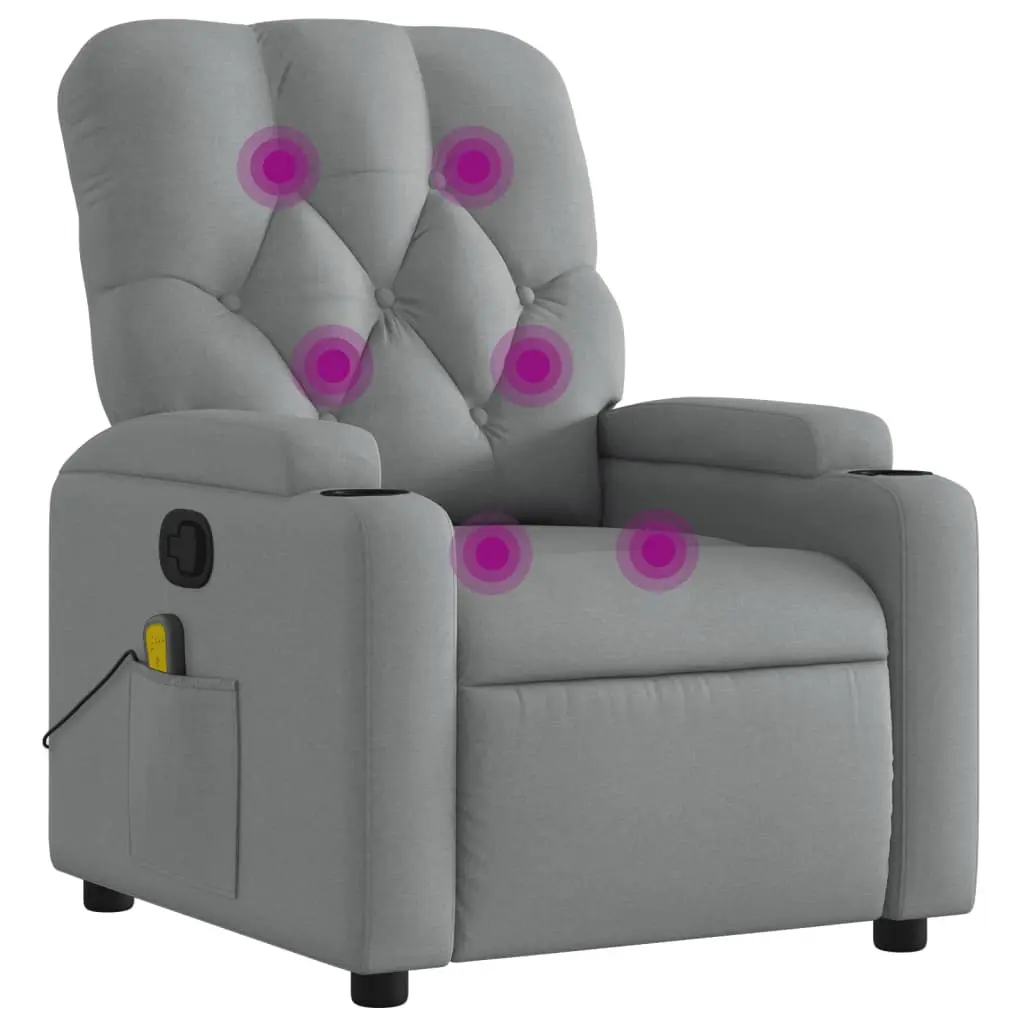 vidaXL Massage Recliner Chair Wingback Reclining Armchair for Elderly Fabric  3206064