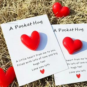 1 Set Heart Shaped Pocket Hug Cards, Mini Resin Casing Gift Cards, Perfect for Birthday & Wedding Gift Wrapping Essentials