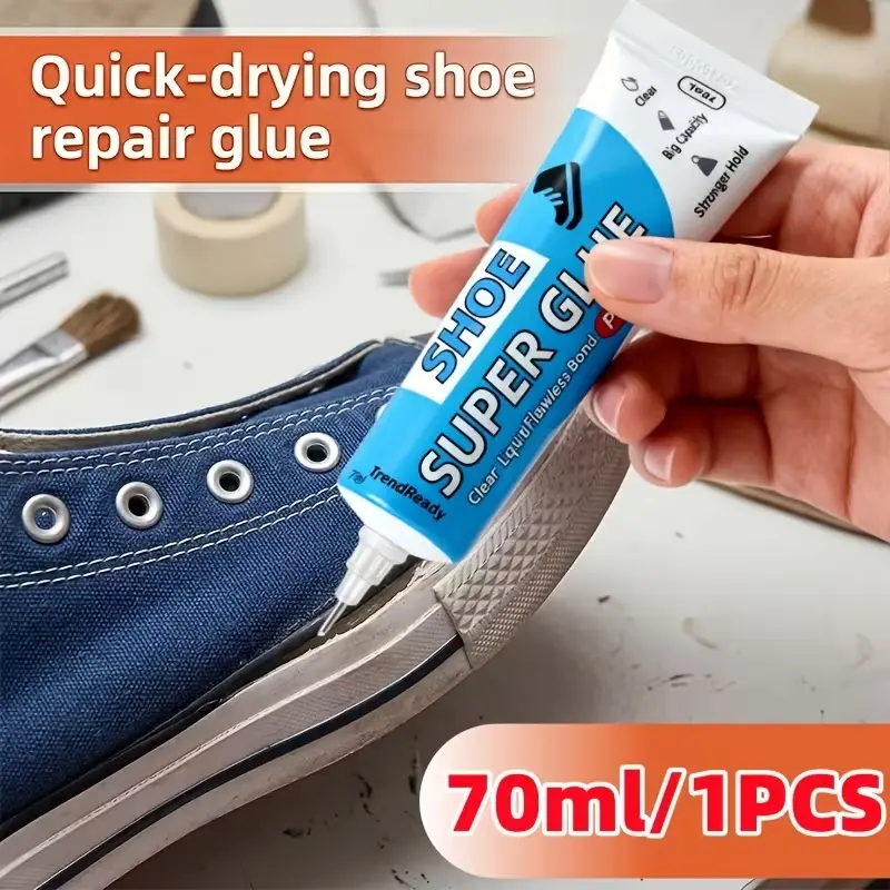 1pc/70ml PLUS Clear Super Glue - Extra Strong Bond, Non-Fogging & Low Odor | 2.37oz Footwear Repair Kit With Transparent Glue For Soles | Fast-Drying Super Glue For Sneakers | Clear Glue, Craft Glue, Plastic Glue, Metal Glue, Shoe Glue