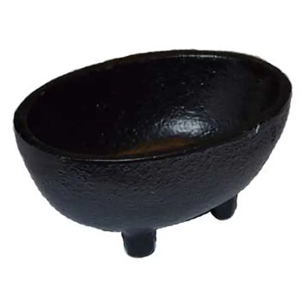 1 3/4 Inch Oval Cast Iron Cauldron — Miniature Ritual Altar Tool with Handle 1 3/4 Inch Oval Cast Iron Cauldron — Miniature Ritual Altar Tool with Handle