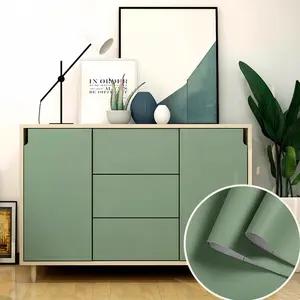 Thick Sage Wallpaper, Self-Adhesive Sticky Back Plastic, Peel & Stick Contact Paper, Vintage Kitchen Cupboard Stickers, Waterproof Wallpaper, 40x300 Cm