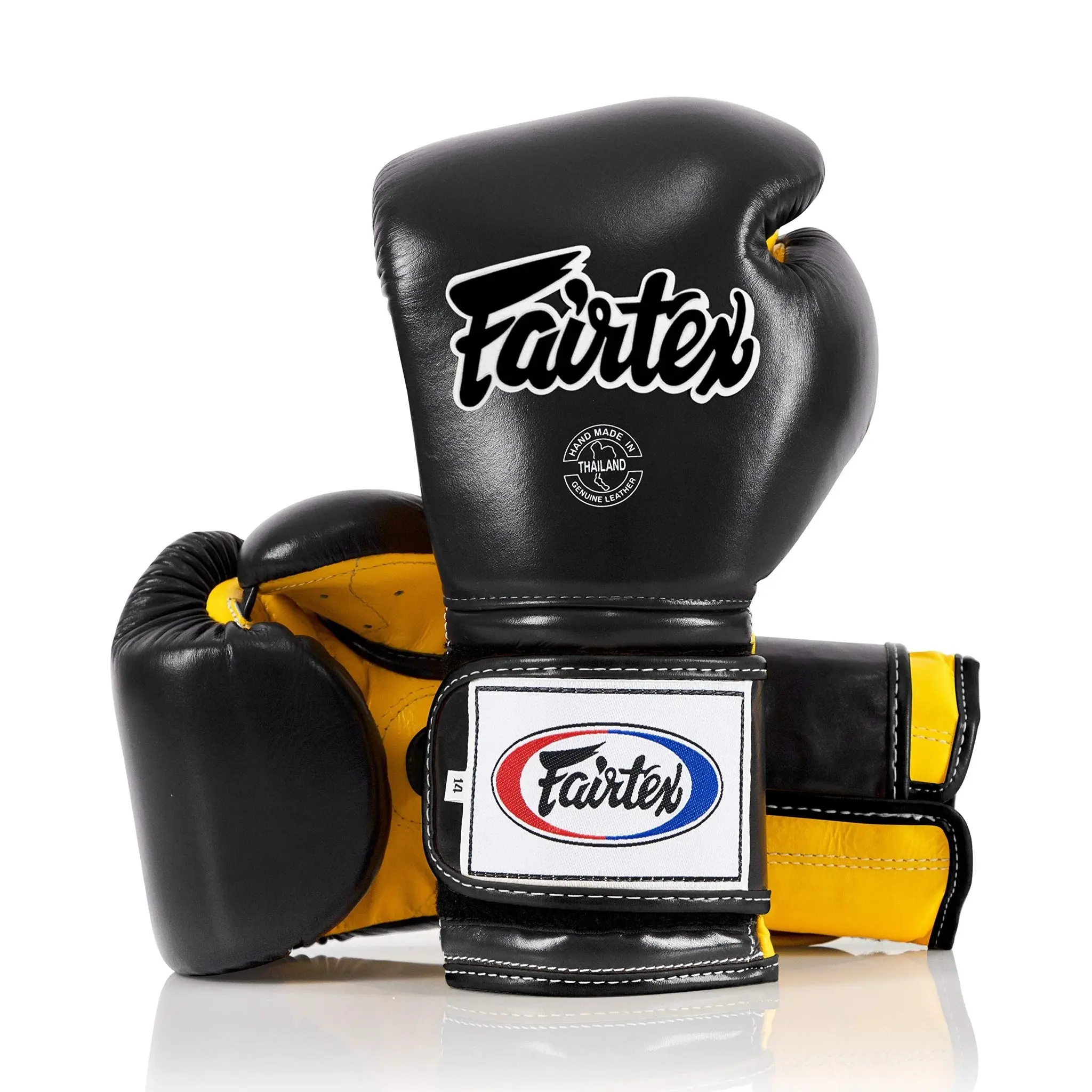 Fairtex BGV9 Mexican Style Black-Yellow Muay Thai Combat Sports Gloves - Heavy Hitter, Protective Gear, Trainers