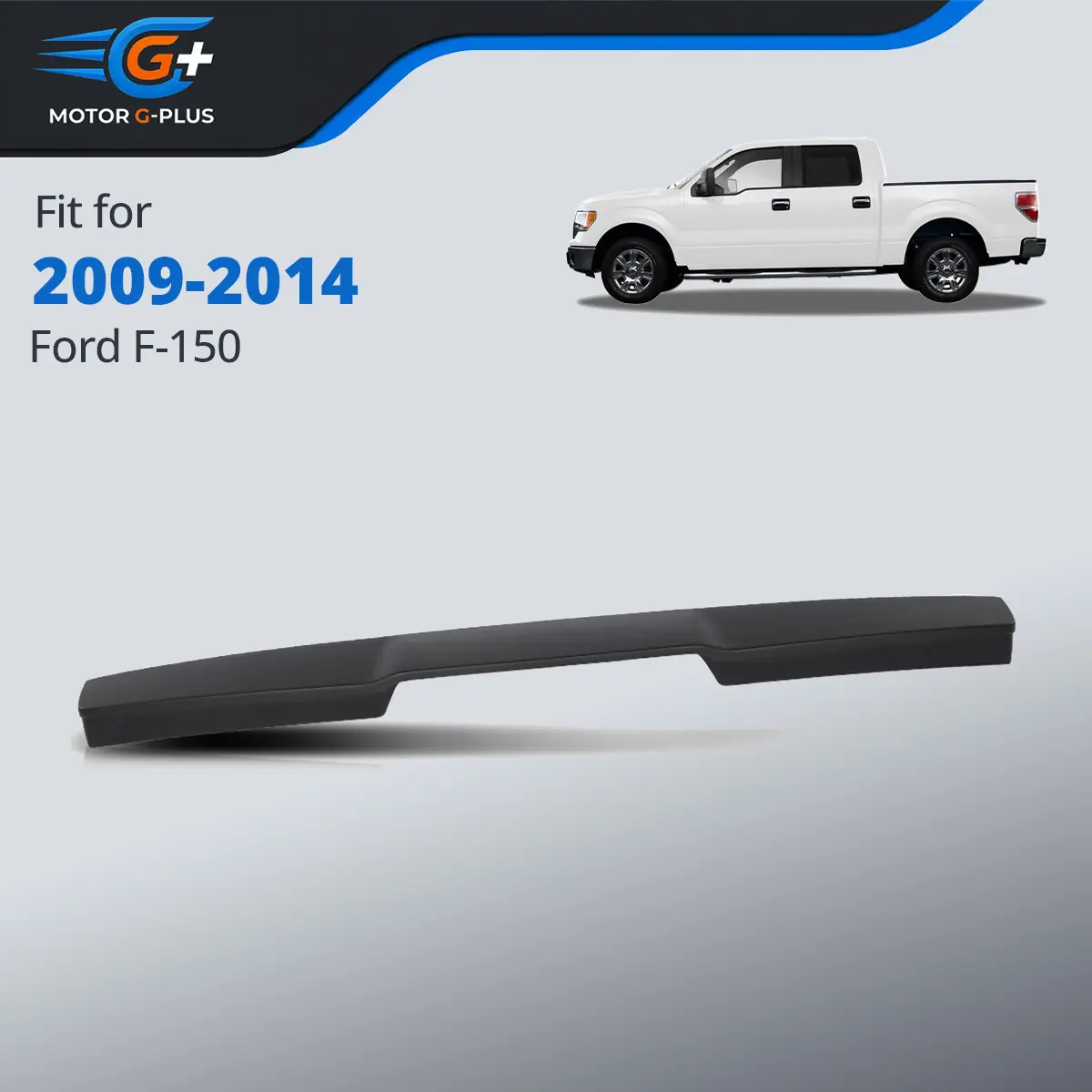 MOTOR GPLUS Matte Black Automotive Bolt-On Truck Cab Roof Spoiler Wing, Fit For 2009-2014 Ford F-150, Includes Hardware, Adhesive, 1 x Roof Spoiler