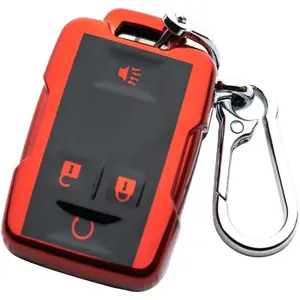 Key Fob Cover Compatible with Chevrolet Compatible with GMC Silverado Colorado Suburban Tahoe Silverado Smart Key