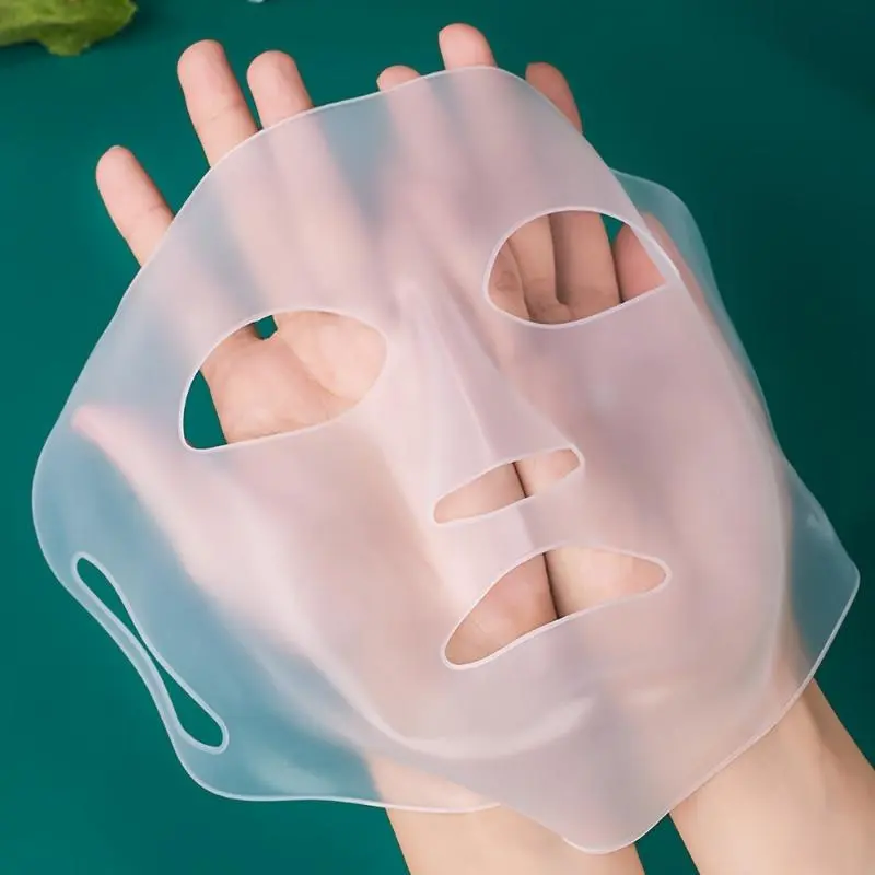[1 Pc Reusable Facial Mask] 1 Pc Reusable Silicone Facial Mask Cover, Skin Mask Moisturizing For Sheet Prevent Evaporation Masks Face Care Tool Transparent