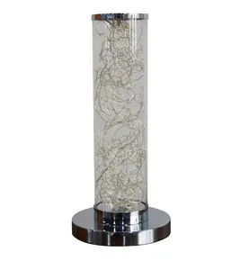 YYDS 13-Inch Exposed Rope LED Minari Clear Column Floor Lamp