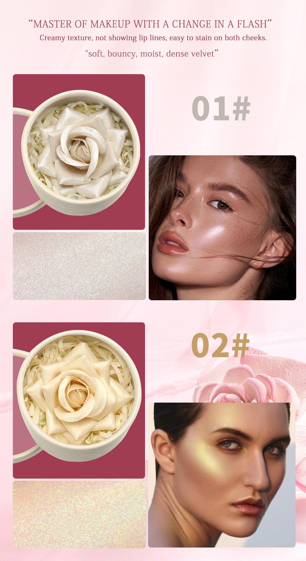 3D Rose Blush | Natural Glow, Soft Color, Easy Blend Cheek Makeup Lightweight Radiant Flower Cosmetic