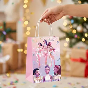 12pcs Kpop Idol Style Printed Paper Gift Bags, Celebration Event Packaging Supplies, Gift Wrapping Supplies, Fan Meeting Party Favors, Activity Distribution Items