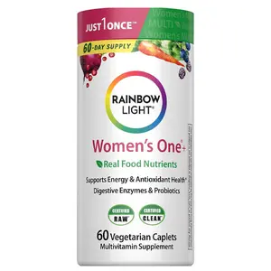 NEW 2026 !!! Rainbow Light Women's Multivitamin – With Ashwagandha, Lutein & Probiotics – Real Food Nutrients – 60 Vegetarian Caplets