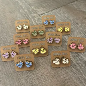 Gen Z Slang Conversation Heart Earrings