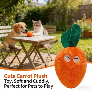 Pet Dog Plush Sound Toy, Cat Toys Carrot Shape, Soft Stuffed Animal Toy for Dogs & Cats, Interactive Pet Playthings