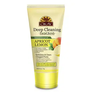 Oil Control Face Scrub – Apricot Lemon Exfoliating Wash for Oily Skin, Blackheads & Pores – Hydrating & Brightening Facial Cleanser for Women & Men – 6 oz