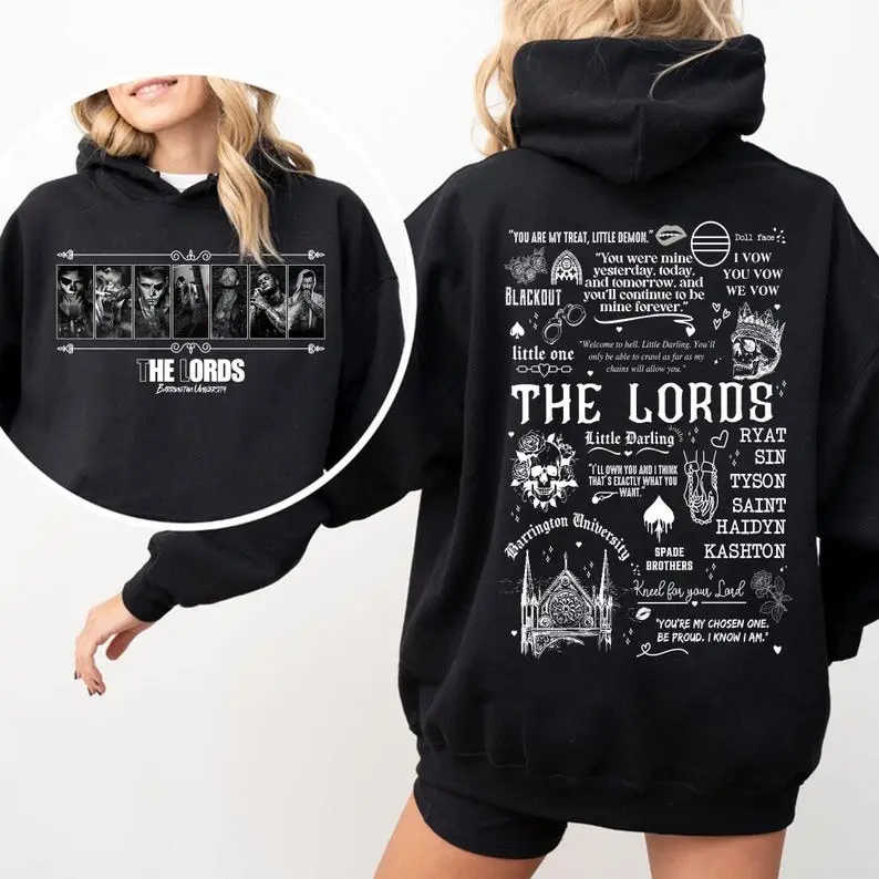 The LORDS Series Book Hoodie Sweatshirt TShirt, Barrington University Sweatshirt, Chaotic Book Shantel Tessier Merch, Dark Romance Hoodie, Gift For Book Lover,  Bookish Shirt, Books, Booktok