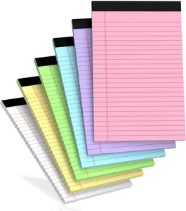 6pcs Small Note Pads Notebooks 5x8 Notebook College Ruled Legal Pads Color Notepads 6 Pack Study Back Writing Pads 5 x 8 Narrow Ruled Pads of Paper for School & Office Supplies 30 Sheets/Pack