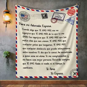 Spanish Wife Blanket | Blanket For Wife | Wife Gift | Birthday Gift | Christmas Gift | Gift for Wife | Postal Printed Blanket | Multi-purpose Gift Blanket For All Season | Arctic Fleece Blanket | Cozy Plush Fleece Blanket | Premium Sherpa Blanket