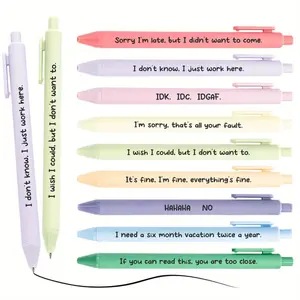 9/36pcs Funny Adult Plastic Pens Set-Retractable Ballpoint Pens with Funny Words, Black Ink, Premium Days of The Week Swear Cuss Word Pens for Office Gifts, Novelty Pens for Corworkers, Funny Teacher Pens