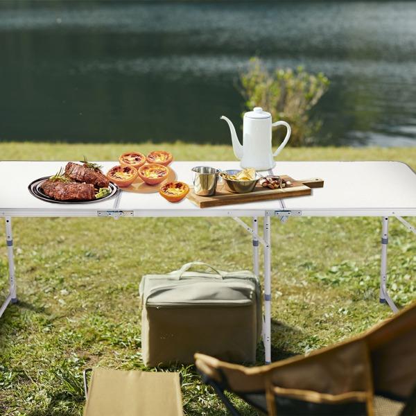 180 x 60 x 70cm Aluminum Alloy Folding Table White