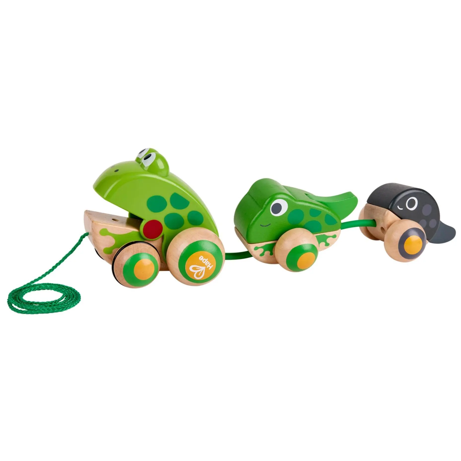 Hape Wooden Pull-Along Frog Family