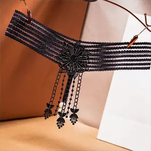 European and American Hot Thread T-Back Women's Beaded Friction See-through Tassel Water Soluble Flower Sexy Panties Womenswear