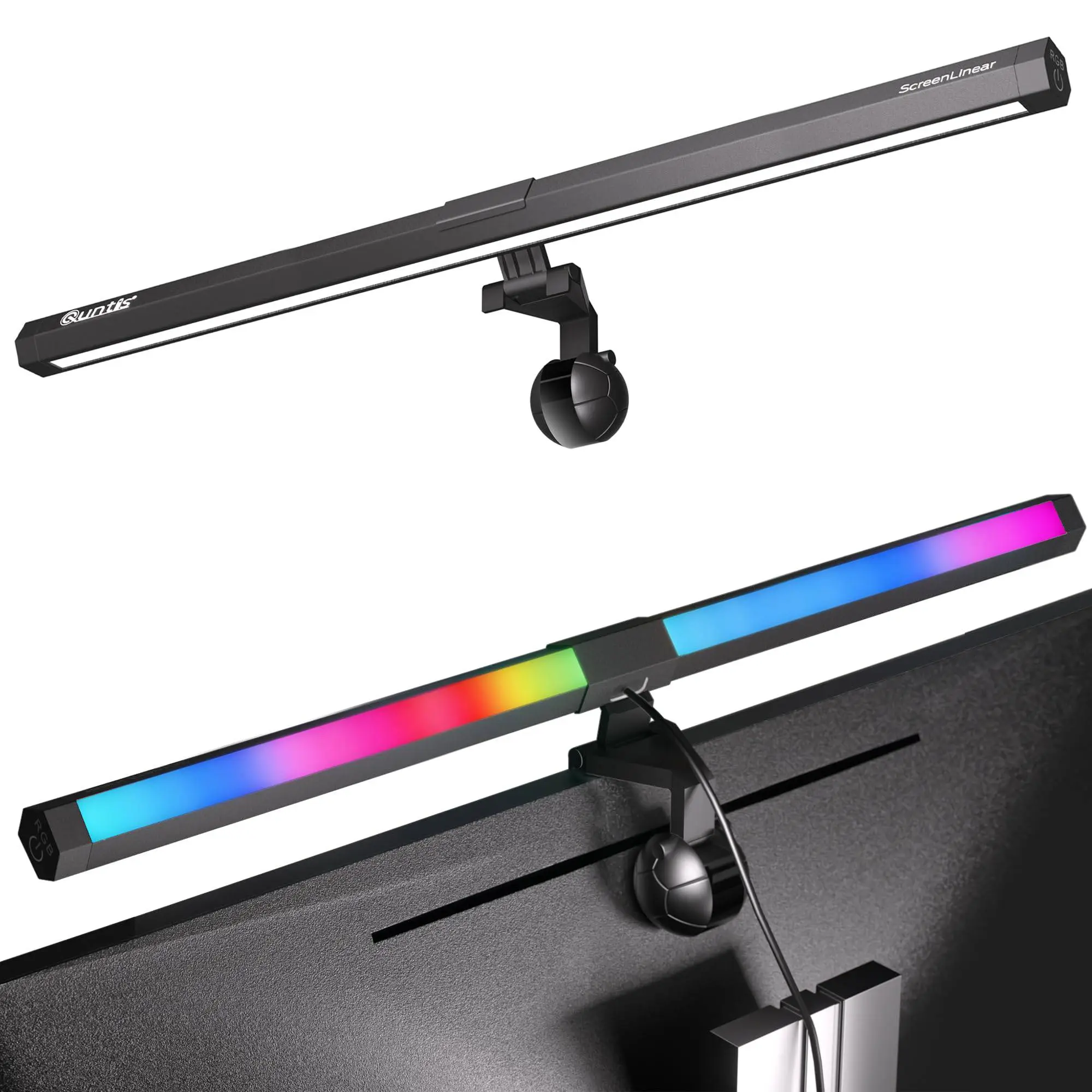 Quntis Computer Monitor Light RGB PRO Backlight Light Bar Gaming Office Desk Screenlinear Lamp, led bar MC211 (19.7Inch) Adjustable Brightness Dimmabl