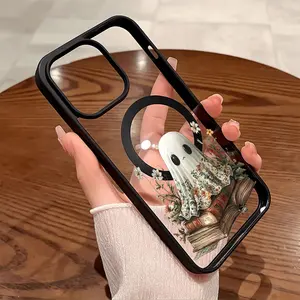 Premium Magnetic Phone Cases for iPhone11/12/13/14/15/16//17/Air/promax/Plus Halloween Spooky Floral Book y2k cased MagSafe Ready, Anti-Fall, Springtok and Ultra-Thin Design | Perfect for Everyday Use Protector Screen Protector Aesthetic Resistance