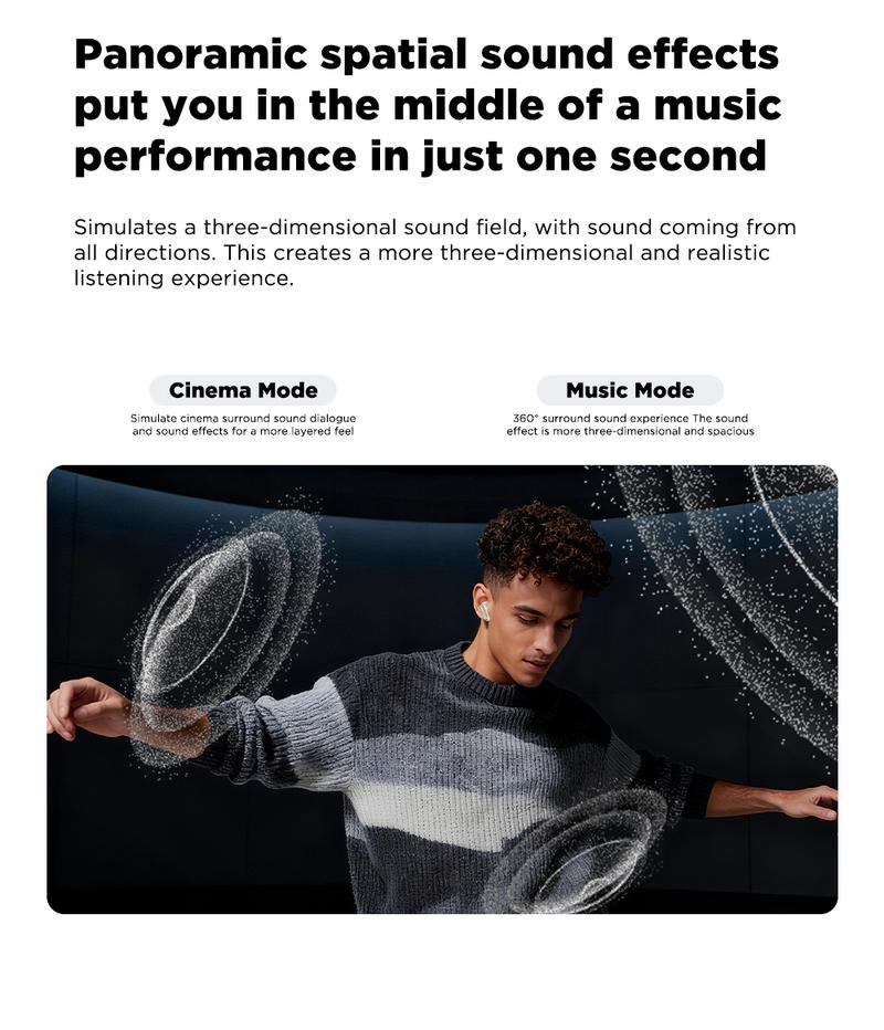 【Buy 1 Get 1 Gift Free】MINISO X30 OWS Open Ear Bluetooth Earbuds, MS106 Wireless Earbuds Bluetooth 6.0 Earphones, In Ear Earbuds, HIFI Sound Quality IPX5 Waterprooof 35Hours Play time Wireless Headphones Touch Control Built-in Mic Hearphones