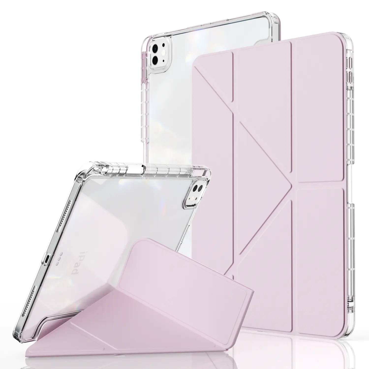 Clear iPad Case for Pro 11" 2018-2022, Air 4/5 10.9" & Air 6/7 11" 2024/2025, Shockproof Cover with Pencil Holder & Auto Wake/Sleep BackToSchool