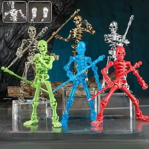 2-Piece Skull Skeleton Model Kit, DIY Assemble Toy Figure, Action Figure Set, PVC Figure, Medieval Knight Poseable Doll, Desk Decoration, Game Scene Simulation, Holiday Gift