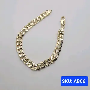 Bracelet Cuban Link Style Laminated-Gold 8.5 Inches 9 Millimeters for Adults Size or Adults with Big Wrists Jewelry Accessory.
