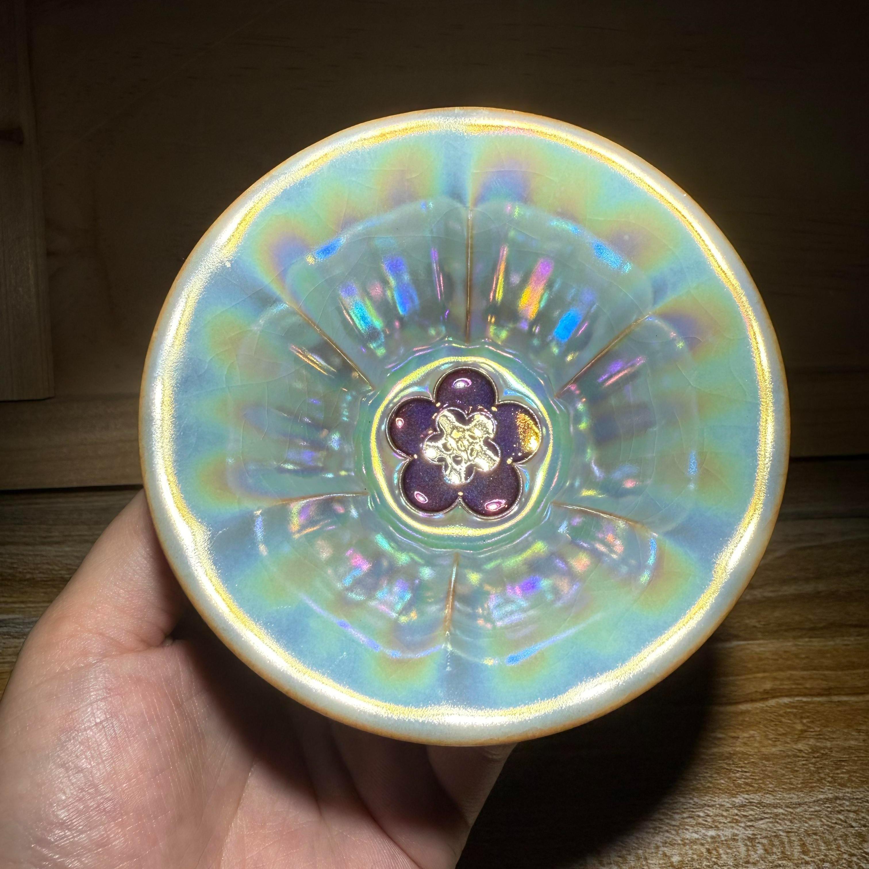 Jianzhan, handmade by master, inherited from intangible cultural mother of pearl glaze tea cup