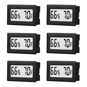 6 Pack Mini Small Digital Hygrometer Thermometer Indoor Temperature and Humidity Meter Gauge with Temp Humidity Sensor  Fahrenheit (?) for Jars,,Room