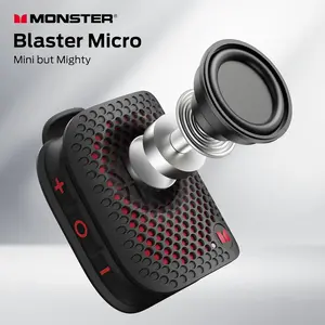 Monster Blaster Micro Wearable Bluetooth Speaker, Clip-on Wireless Speaker for Hands-Free Calls and Music, Small Portable Speaker for Workout, Cycling, Running, TWS Pairing, IPX7 Waterproof monster  earbuds Audio Smartphone waterproof  headphones