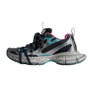 Balenciaga Paris 3XL Round-Toe Lace-Up Low-Top Chunky Sneakers for Women in Blue-Grey Trending Shoes, House White Official Shoes to Get / Maison Mihara Verifiable, with credentials and supporting global authentication