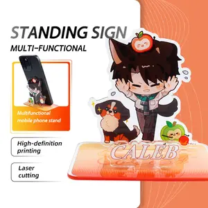 Love and Deepspace Hand-Painted Mech Style Caleb Acrylic Phone Stand - Anime Desk Decor,  Premium Vibrant Collectible Holder- Mech Skin Cellphone Smartphone key chains for women Mount men's accessories labubu accessory anime accessories mini trinkets